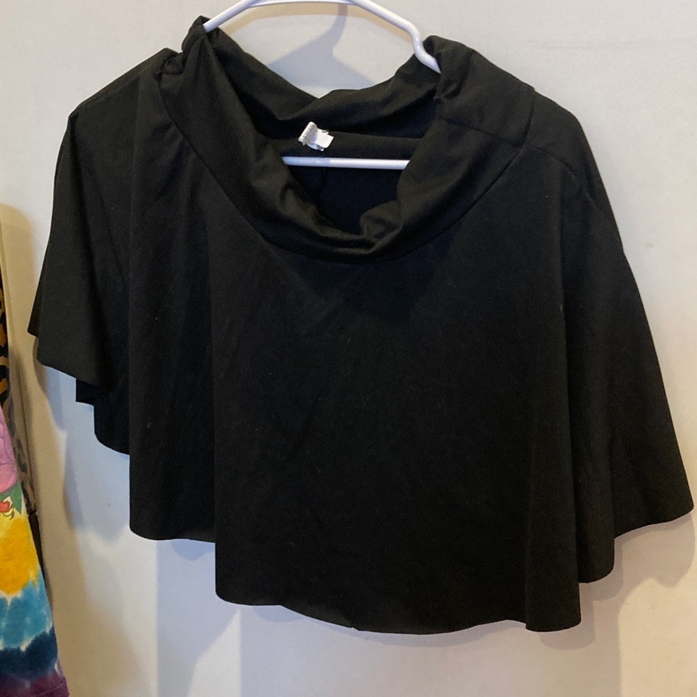 Black Cowl Neck Poncho